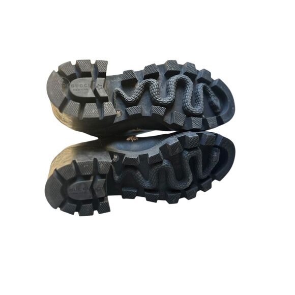 GUCCI Bee Embroidered Leather Booties Black w Box 38.5 - Picture 6 of 6